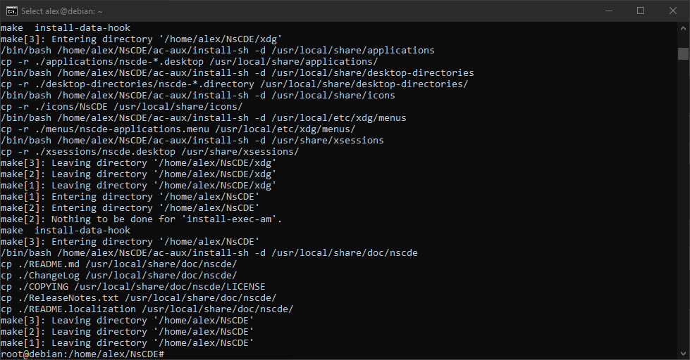 Running 'make install'